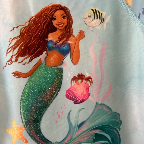 Disney The Little Long Sleeve Rash Guard & Swim Bottoms Swimsuit Beach - Picture 3 of 4